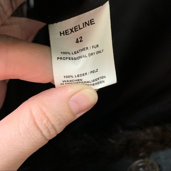 Hexeline Leather Fur Trim‎ Coat Size 12 - Picture 11 of 11